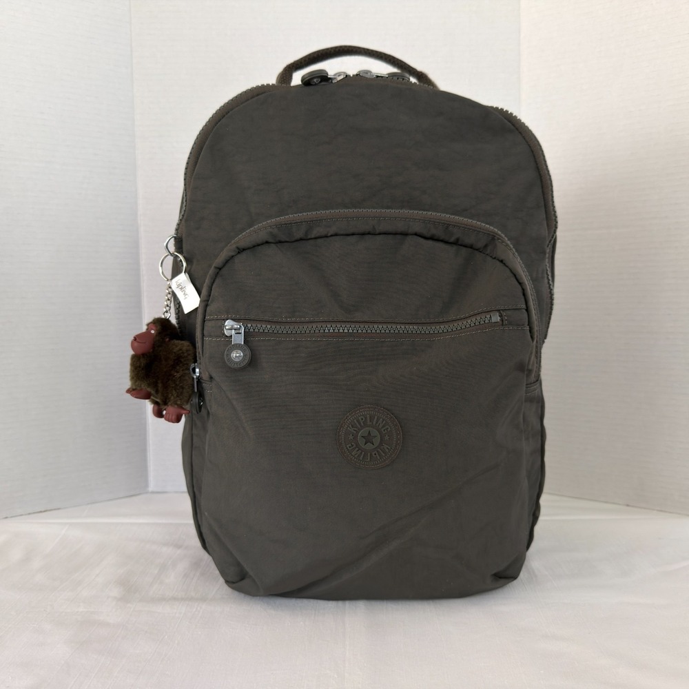 Kipling Backpack Seoul Green Laptop Sleeve BP4233-3DU **No Bottle Pockets** NWOT